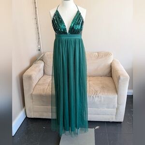 Emerald Green Sequin Gown